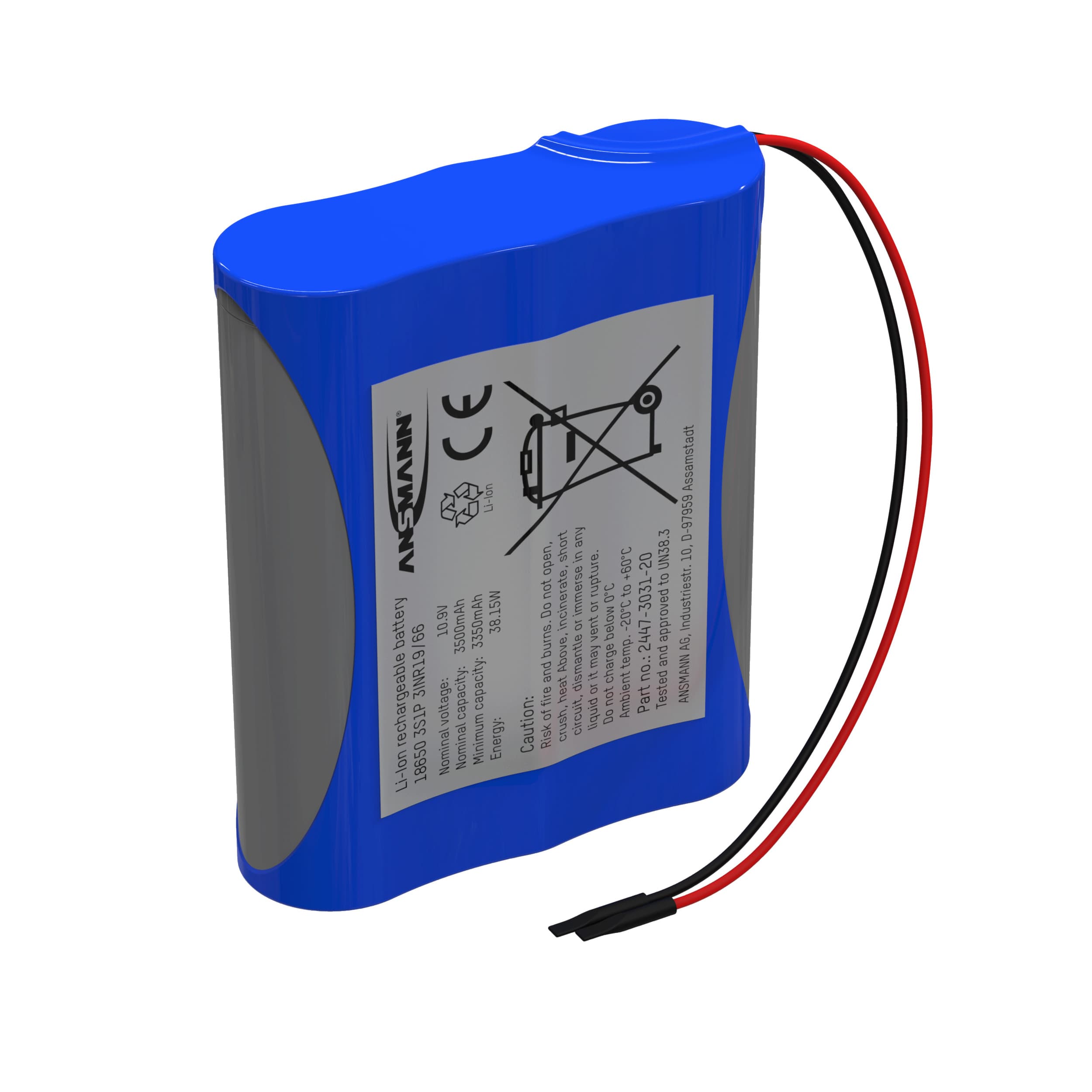 Batterie lithium-ion Ansmann 10,9 volts / 3500 mAh / 3S1P, idéale pour les applications mobiles