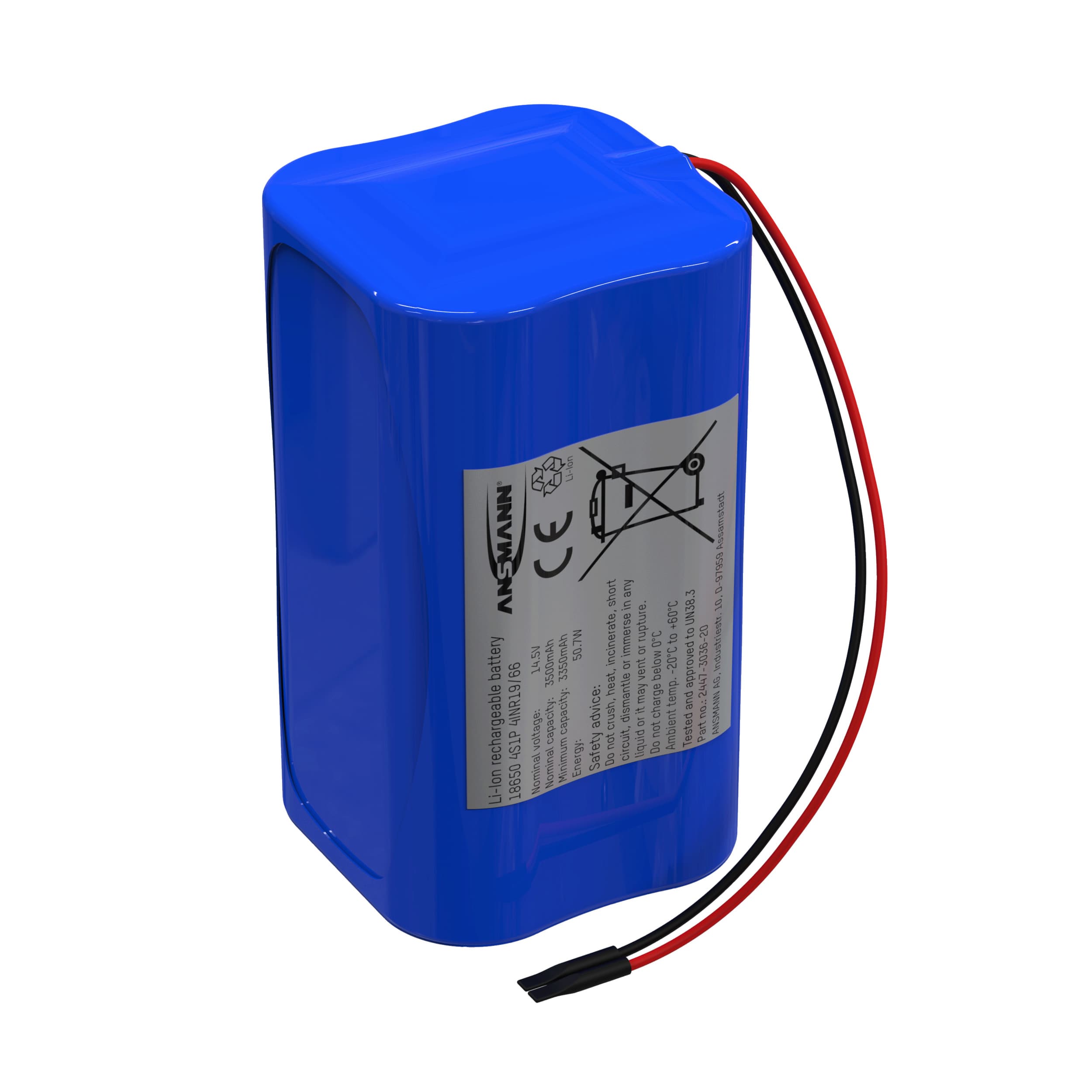 Batterie lithium-ion Ansmann 14,5 volts / 3500 mAh / 4S1P, idéale pour les applications mobiles