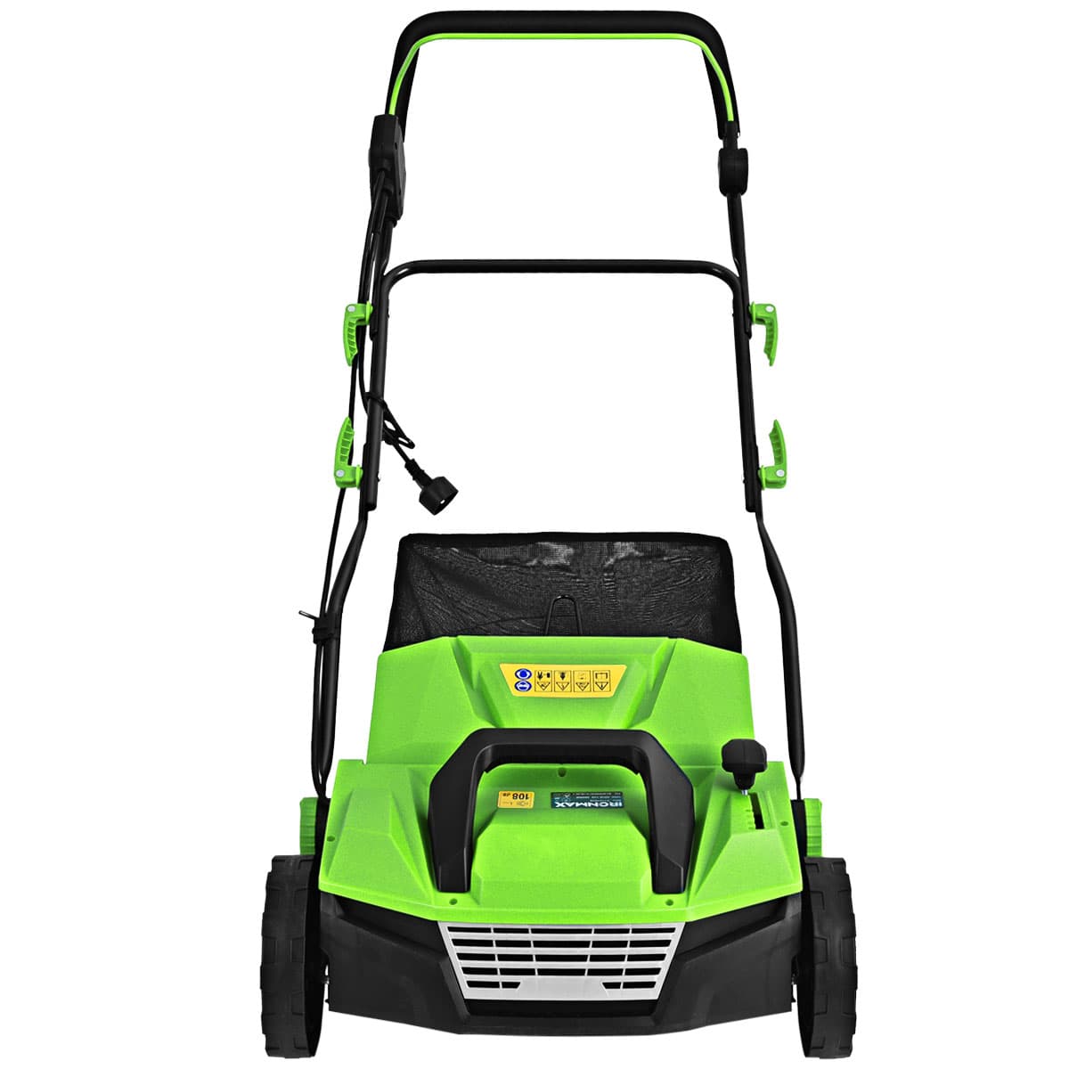 CostwayDéchaumeuse de Pelouse 2 en 1 Scarificateur Électrique Filaire avec Double Interrupteur de Sécurité Réglable à 4 Positions Vert