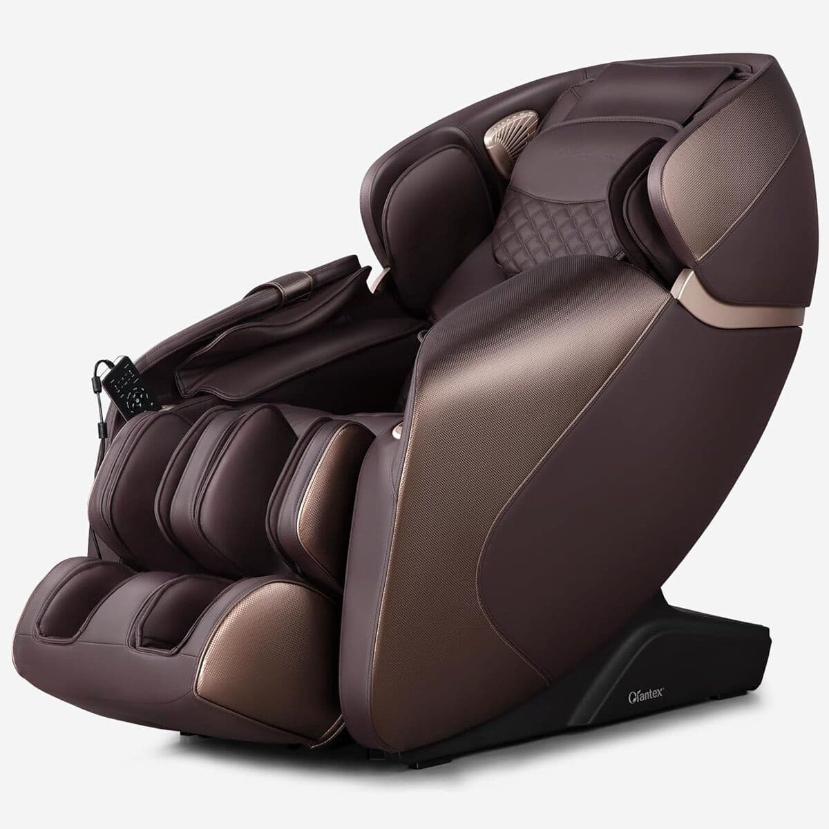 CostwayFauteuil de Massage Électrique Fauteuil Shiatsu Inclinable Zéro Gravité SL Track avec 12 Modes Prédéfinis Commande Vocale Marron