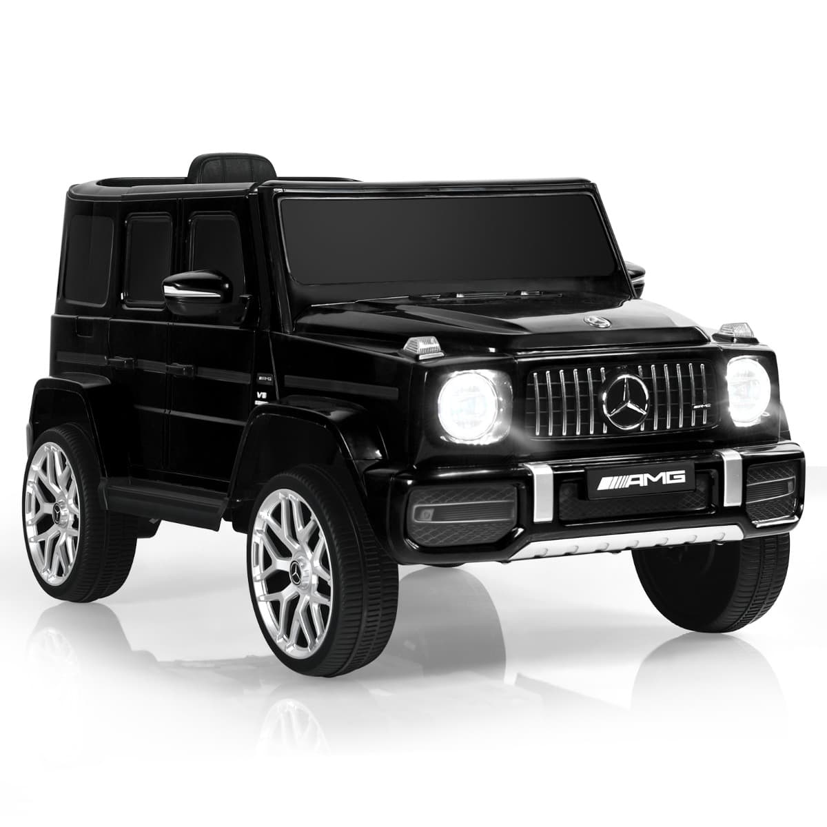 CostwayMercedes-Benz G63 Voiture Électrique 12 V pour Enfants 2 Moteurs Vitesse Max 5 km/h Télécommande Lumières LED MP3 Noir