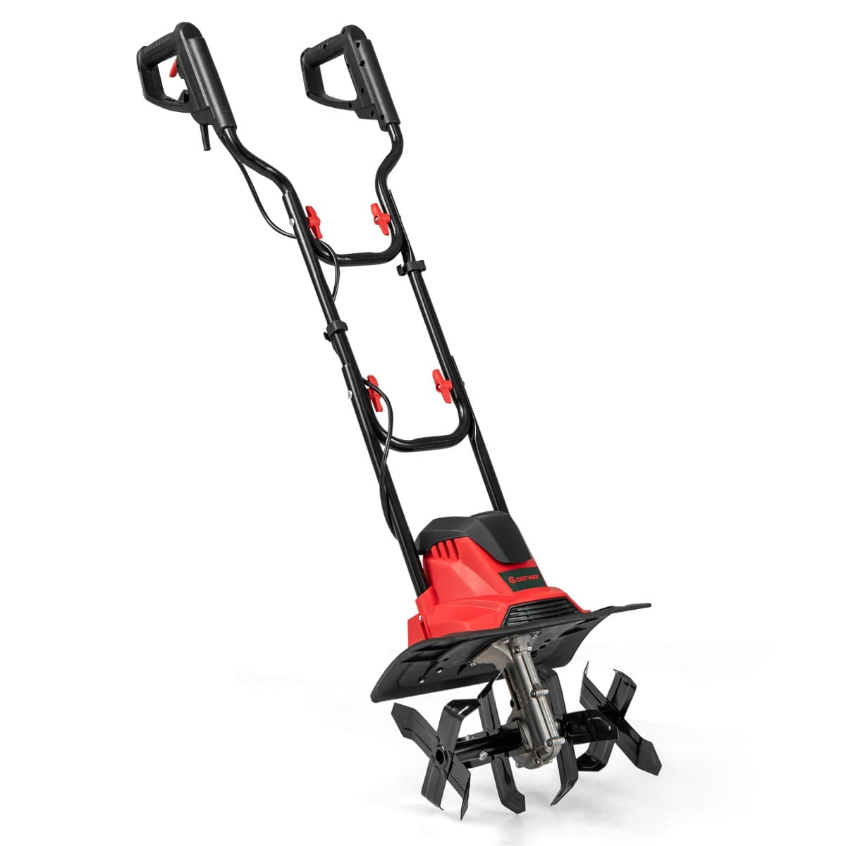 CostwayMotoculteur Électrique Filaire Pliable de 10A Outil de Jardinage Largeur de Travail de 36cm et Profondeur de 22cm Rouge