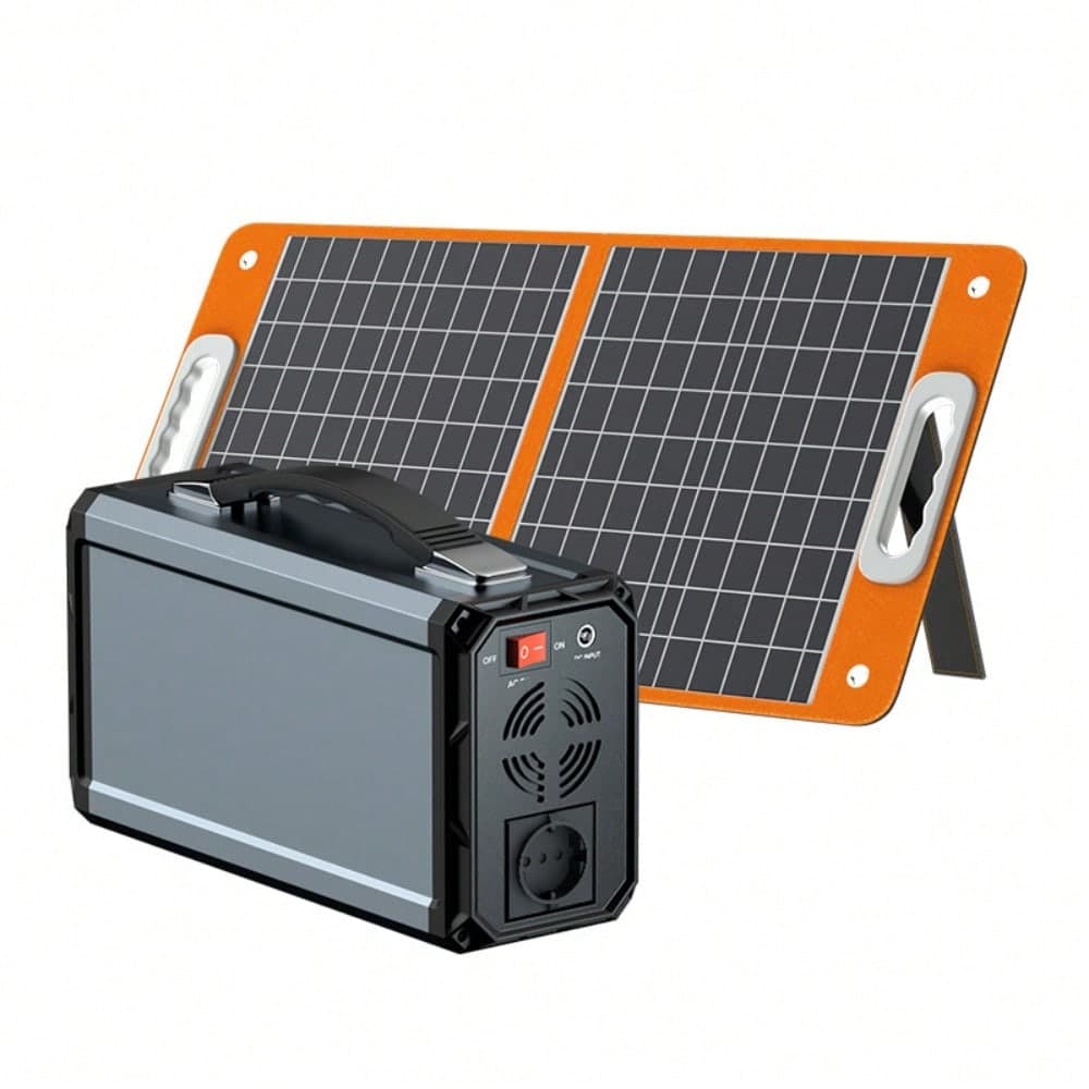 Générateur solaire avec panneau solaire inclus, centrale électrique portable Flashfish 300 W + panneau solaire 60 W, prises CA 300 W, batterie de