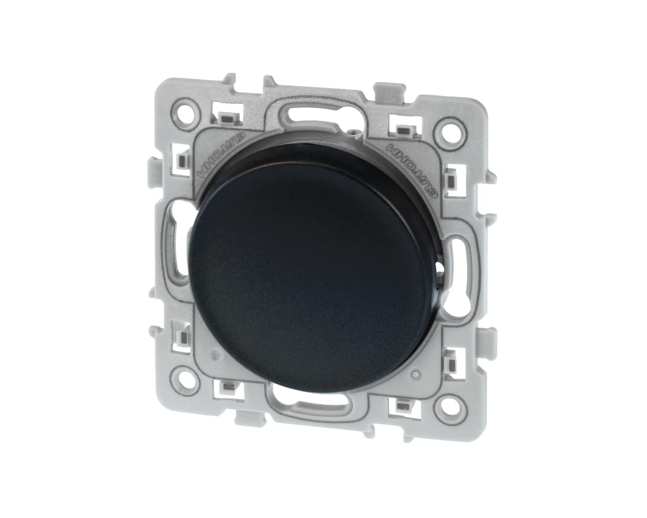 Poussoir simple Noir Eur'Ohm Square