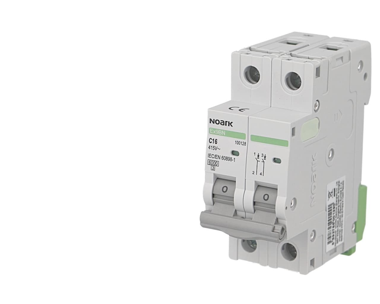 Disjoncteur bipolaire modulaire 20A courbe C Noark Ex9BN