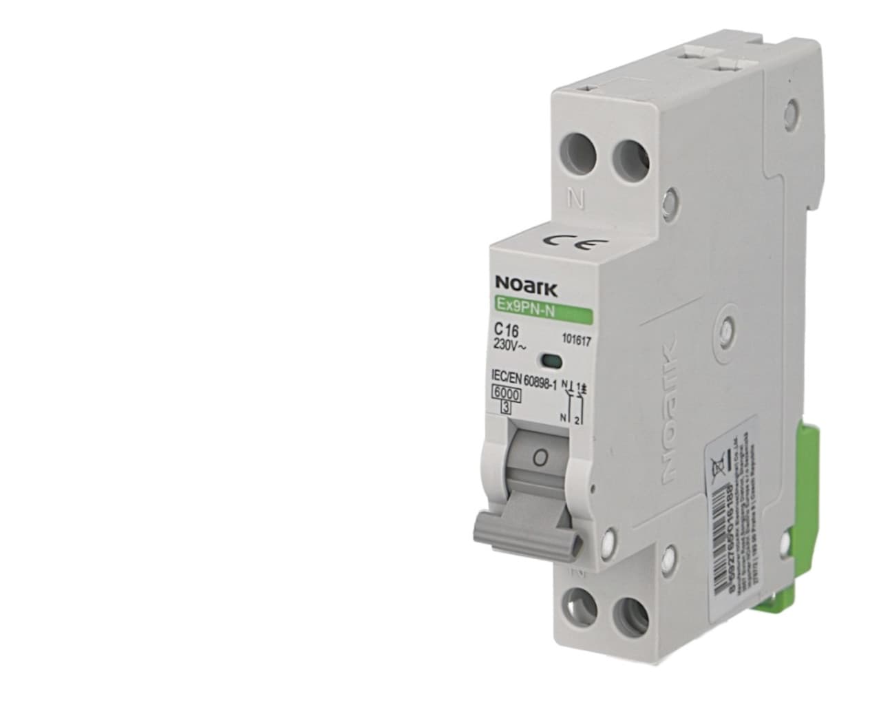 Disjoncteur modulaire phase neutre 32A courbe C 6kA Noark Ex9PN-N