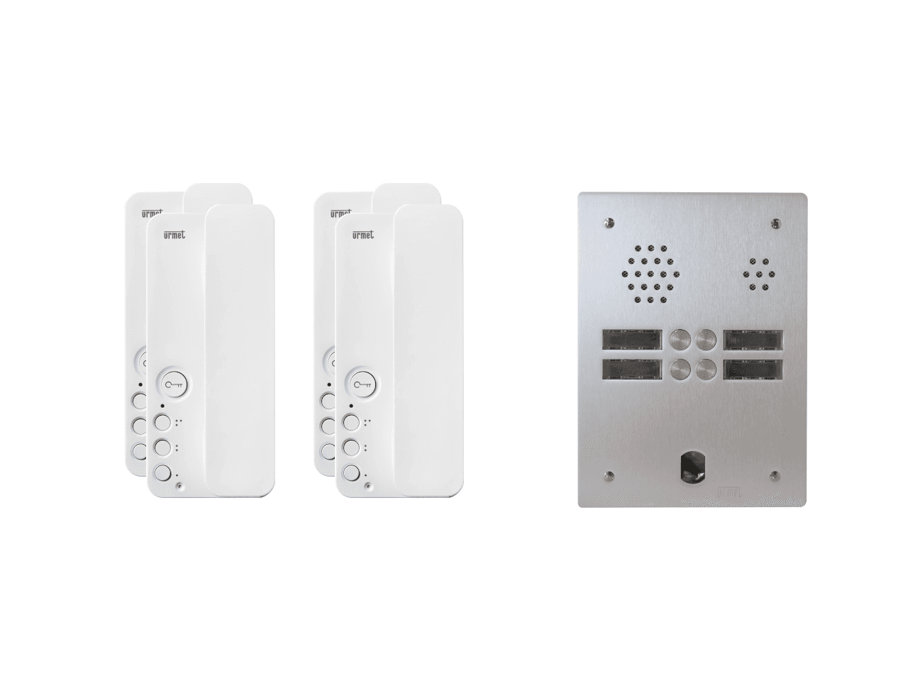 Kit interphone 2 rangées avec 4 combinés URMET Collectif