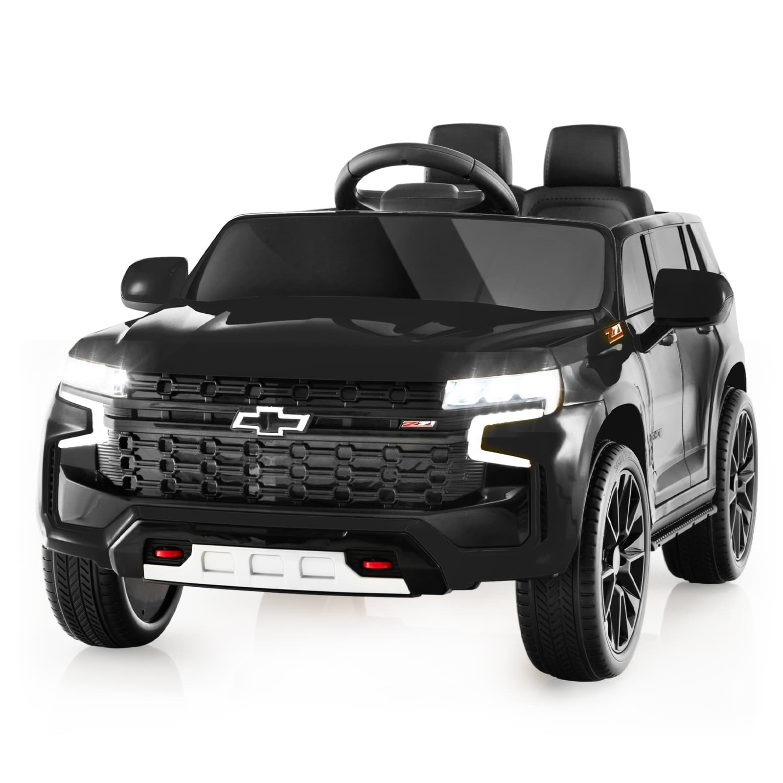 CostwaySUV Chevrolet Tahoe pour 3-6 Ans Véhicule Electrique Alimenté par Batterie 12 V Télécommande 24 G Suspension à Ressort Noir